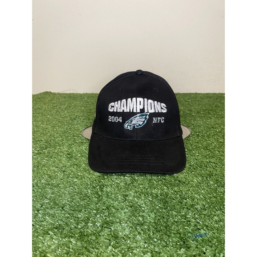 Vintage NFL Team Philadelpha Eagles 2004 NFC Champions strapback hat black